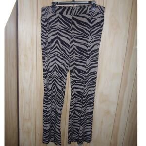 IMAN Zebra High-Rise Wide Leg Stretch Pants 1X
